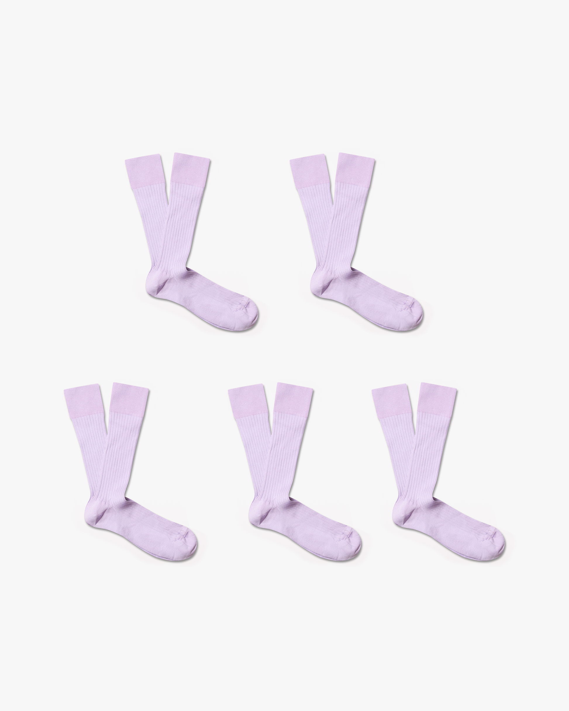 A flat lay of the Axel – Cotton Socks – 5-pack in lavender purple against a white background.
