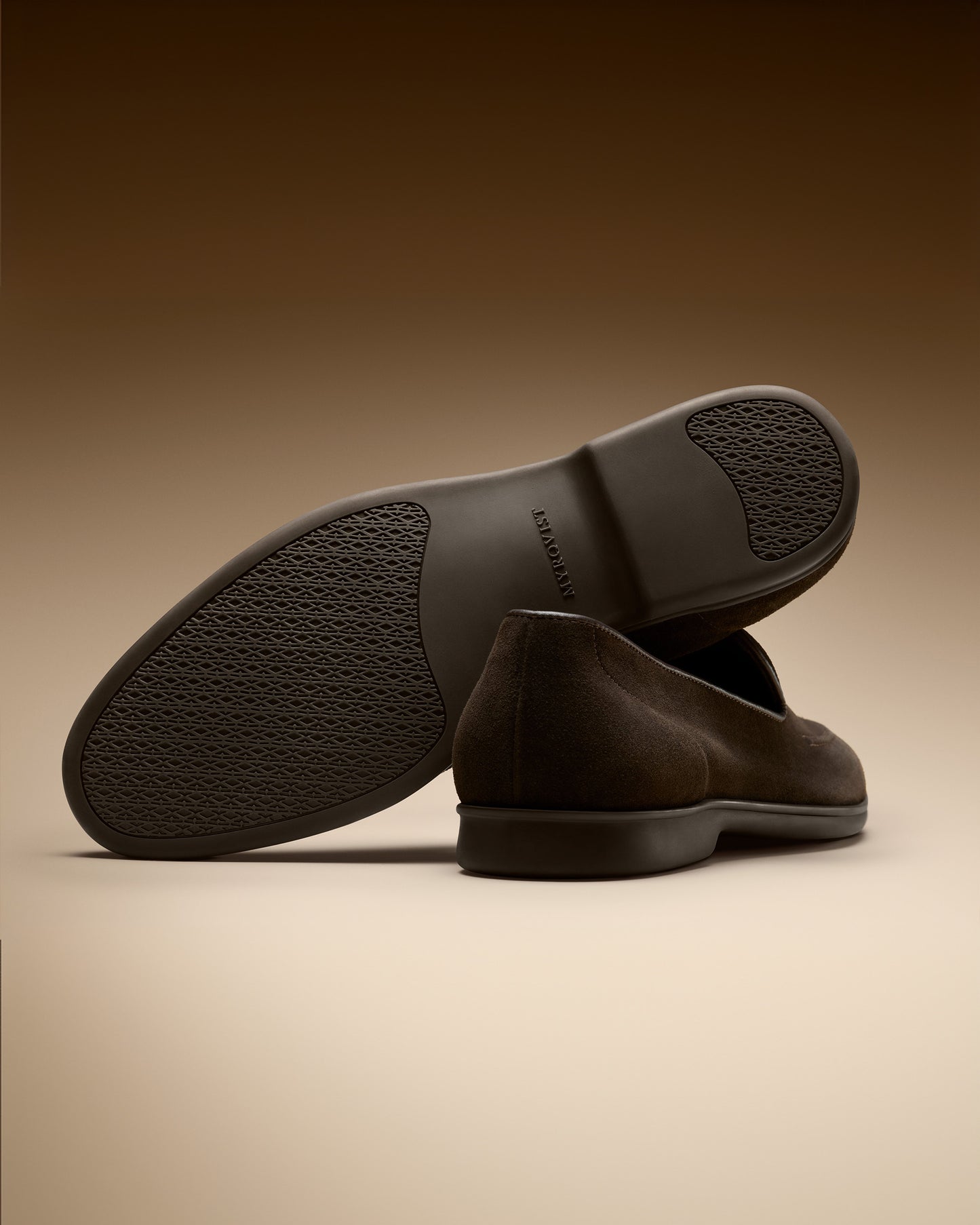 A close-up of the Brännö II dark brown suede loafer, detailing the side profile and the full rubber sole.