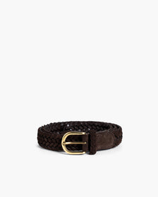 Braided Belt – Dark Brown Suede