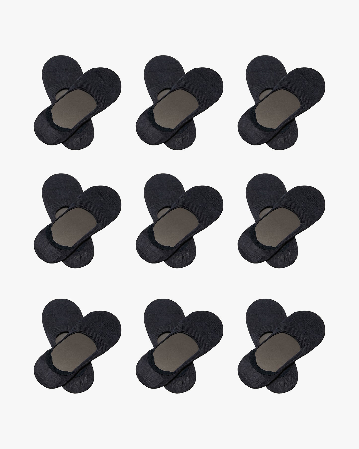 Nine pairs of Lars – Cotton Loafer Socks arranged in a grid on a white background.
