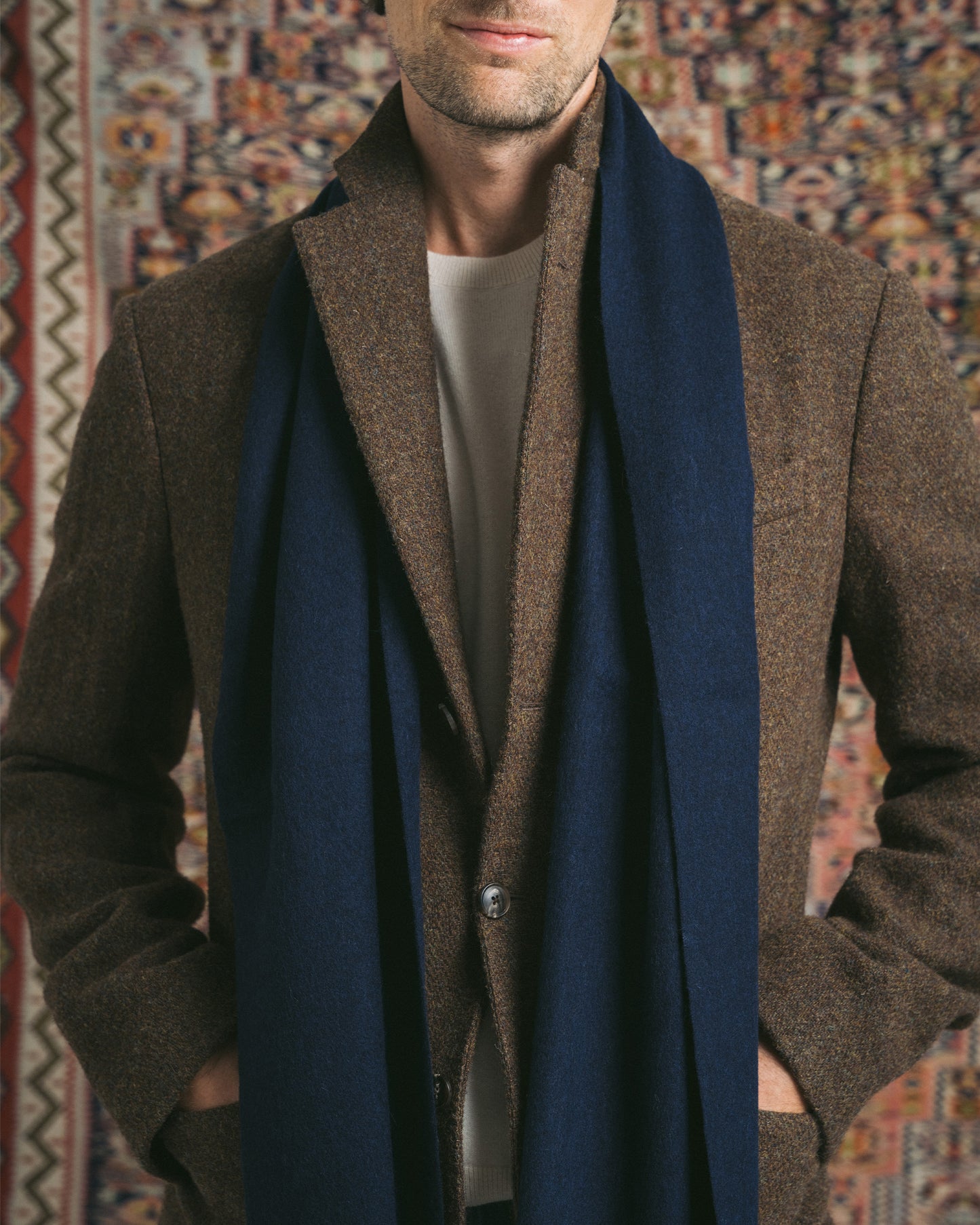 Wool Scarf – Navy