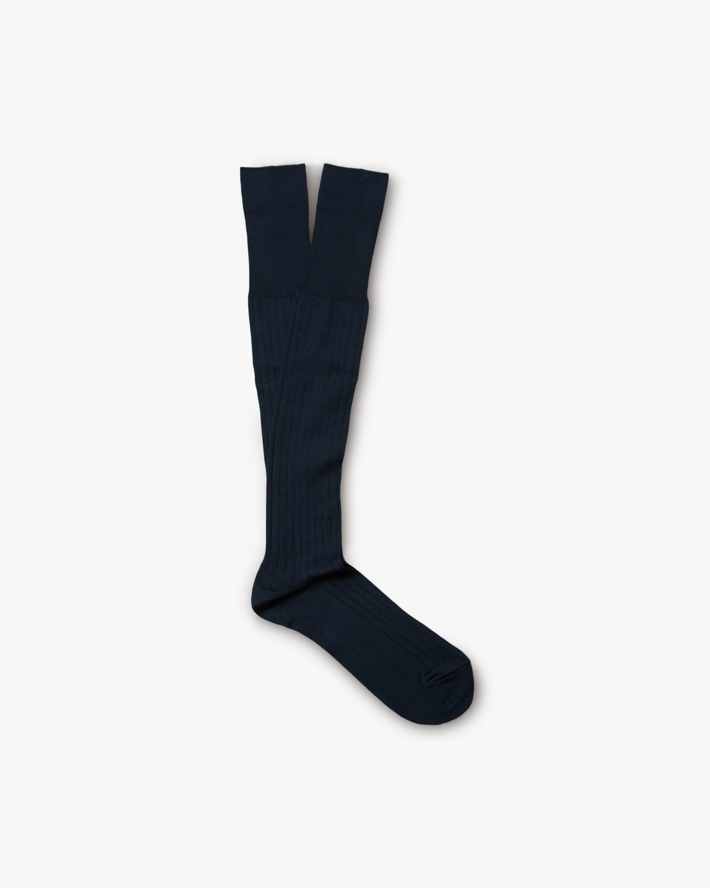 A pair of Nils – Knee-High Cotton Socks in navy, shown against a white background.