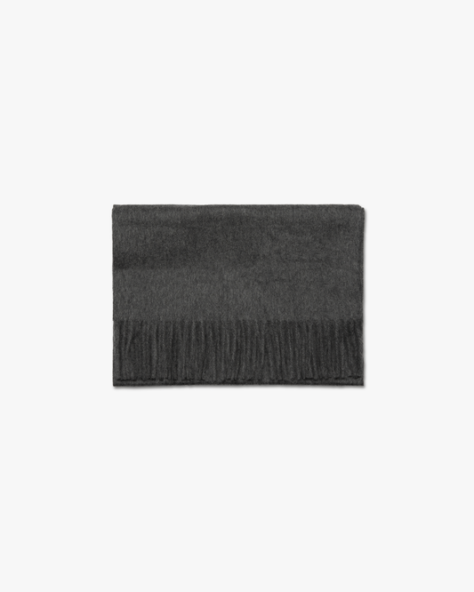 Wool Scarf – Dark Grey, folded neatly against a plain white background.