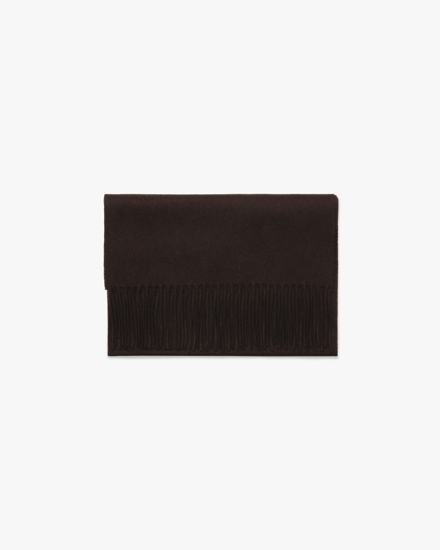 Wool Scarf – Brown, folded neatly and photographed against a white studio background.