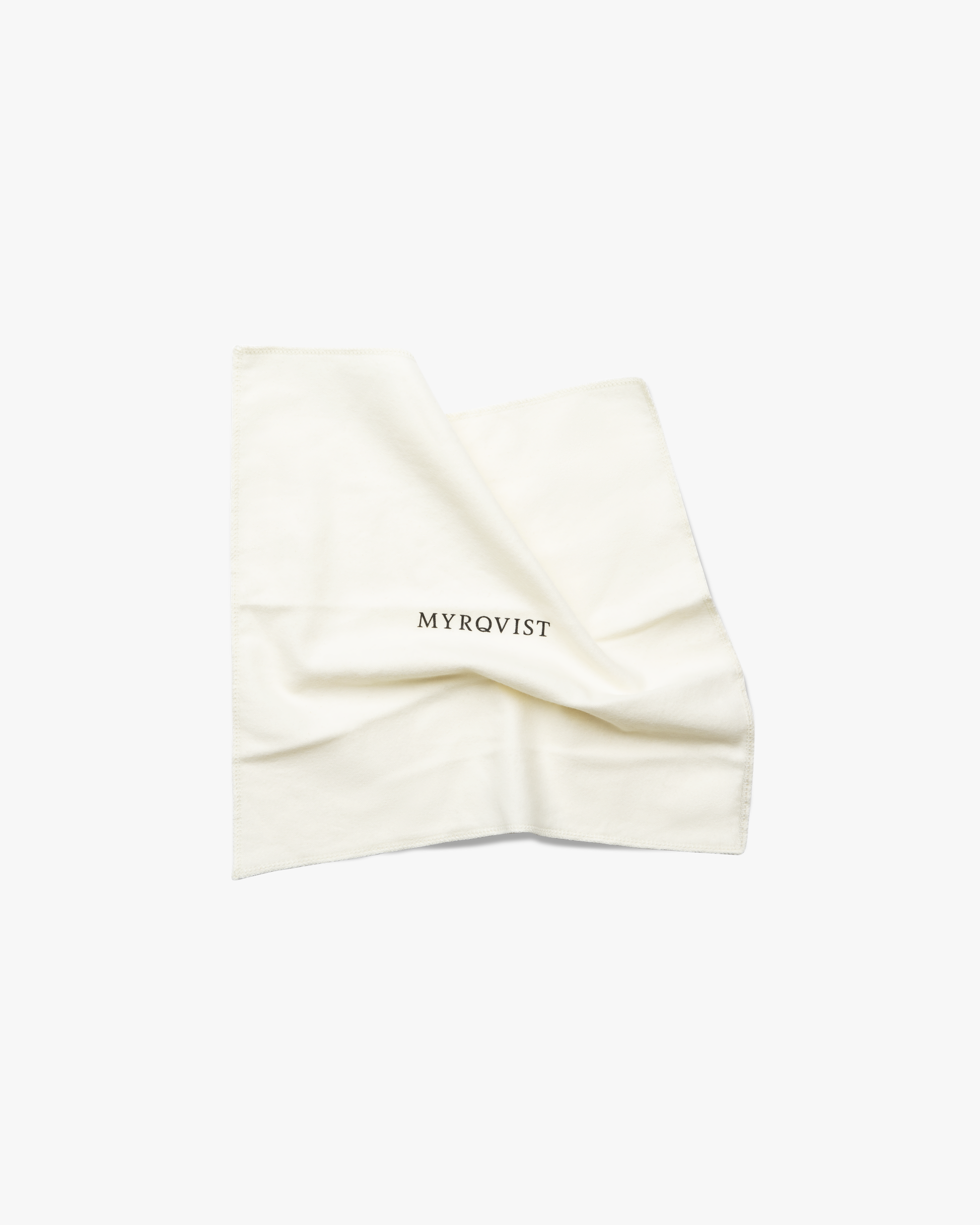 A studio shot of the off-white Polishing Cloth – Myrqvist against a plain white background.