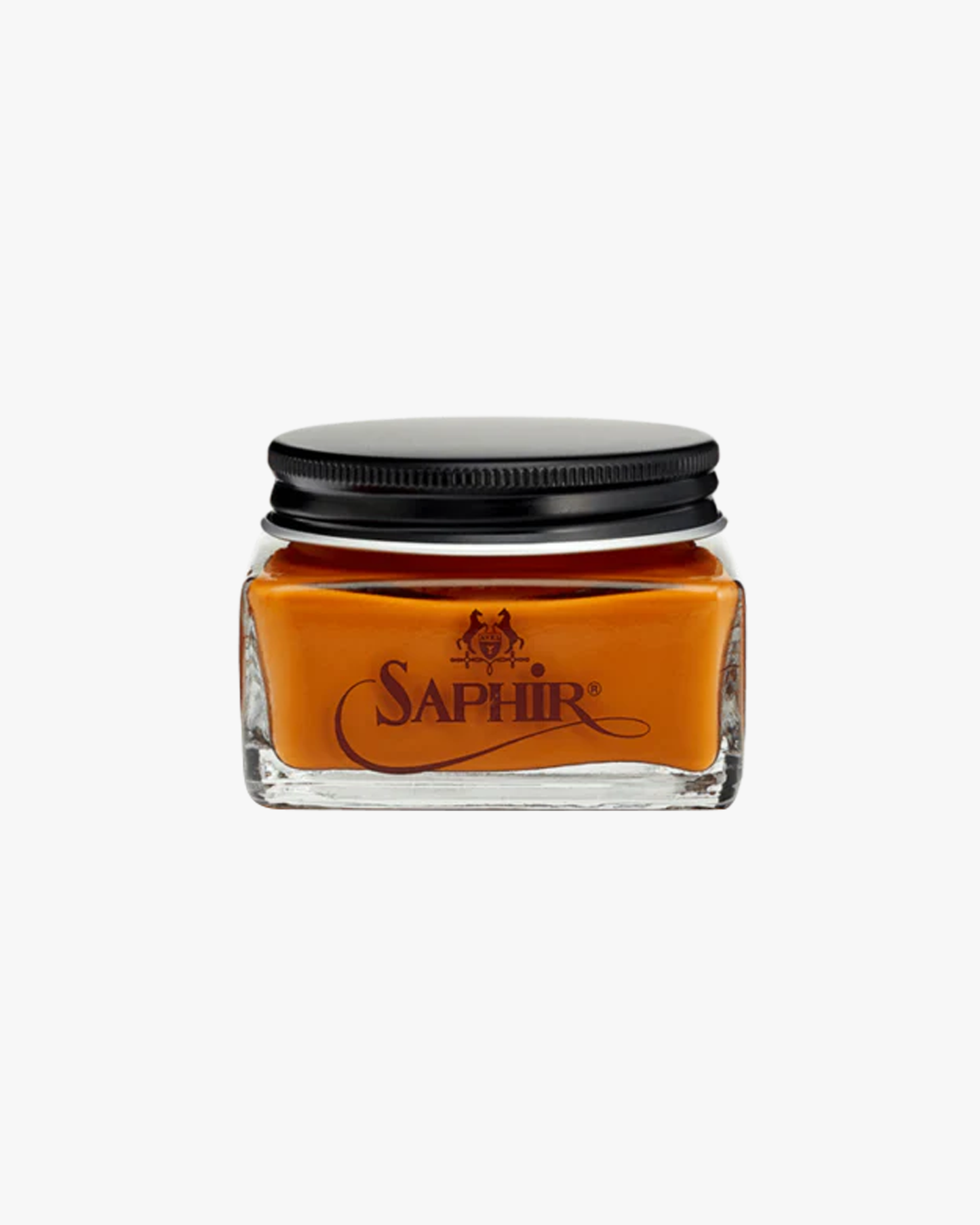 A glass jar of Saphir – Crème Cordovan shoe cream in Fawn, shown against a plain white background.