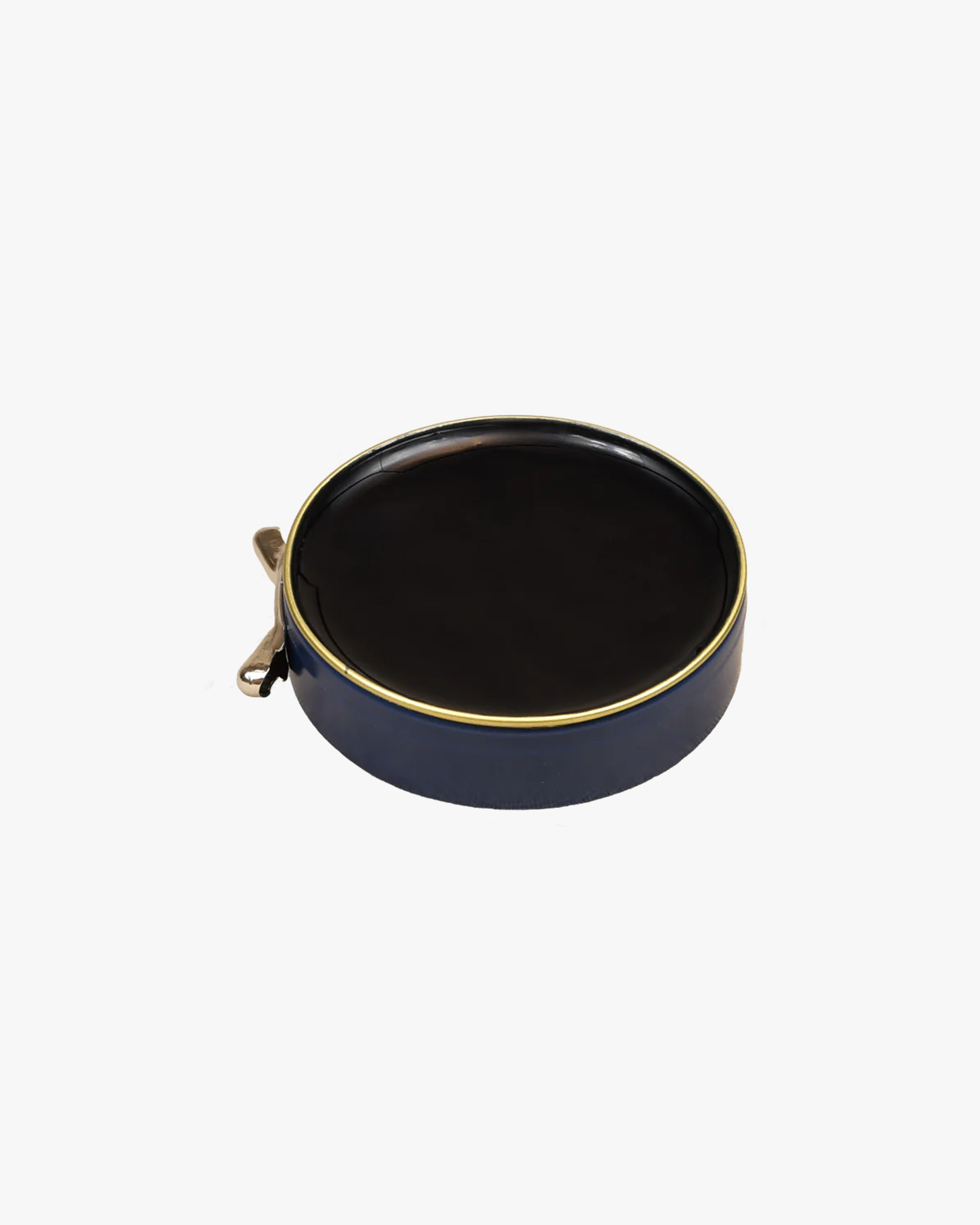An open tin of Saphir – Pâte de Luxe shoe wax in Dark Blue, pictured against a white background.