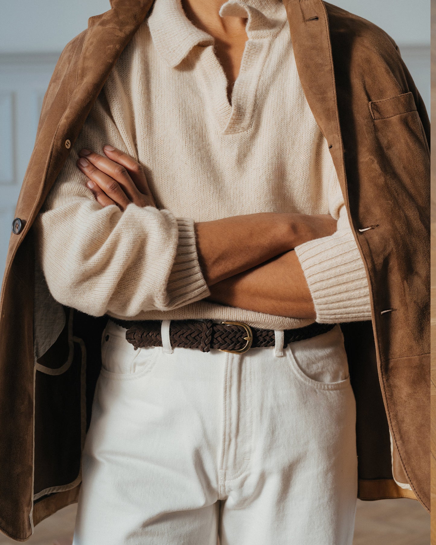 Braided Belt – Dark Brown Suede