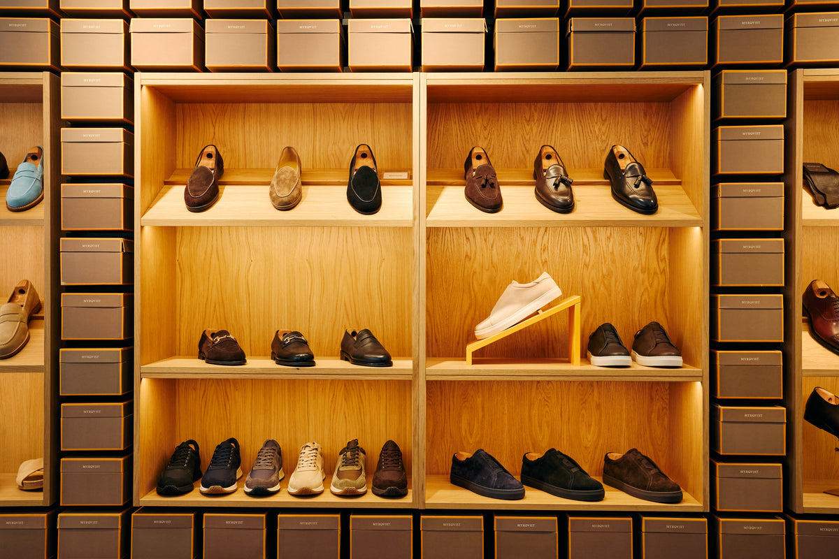 Myrqvist shoe wall in the New York store