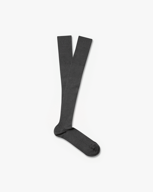 Nils – Knee-High Cotton Socks – Grey