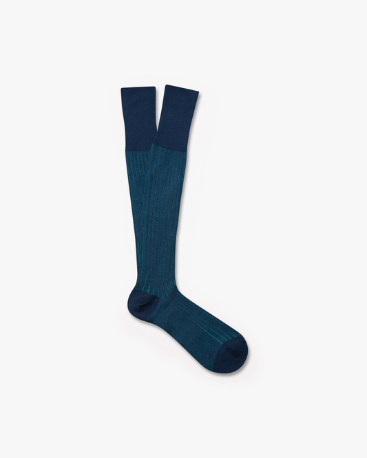 Erik – Knee-High Cotton Socks – Blue