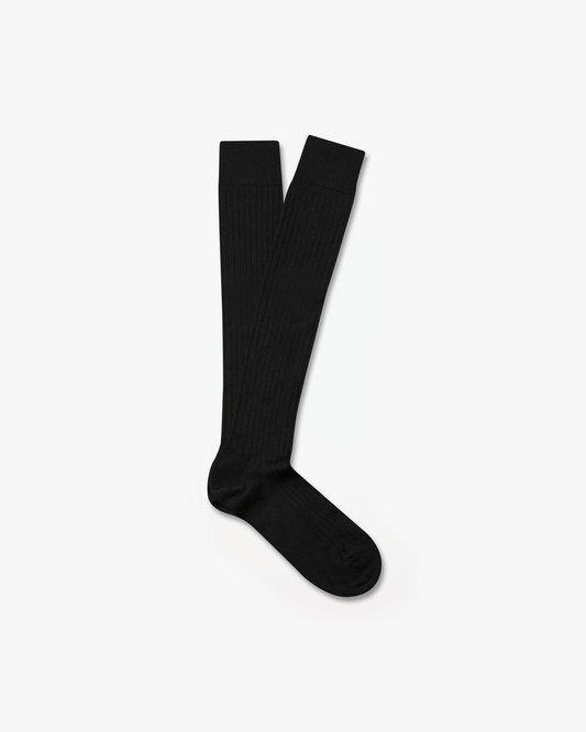 Gustav – Knee-High Merino Socks – Black