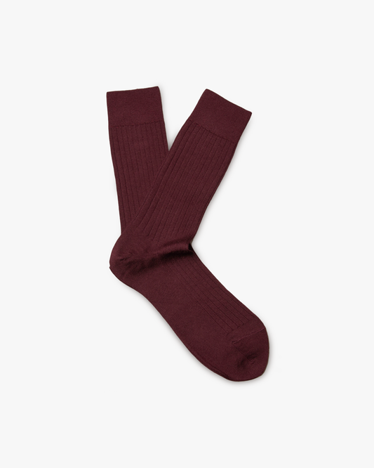 Ludvig – Socken aus Merinowolle – Burgund